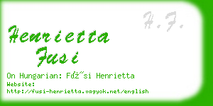 henrietta fusi business card